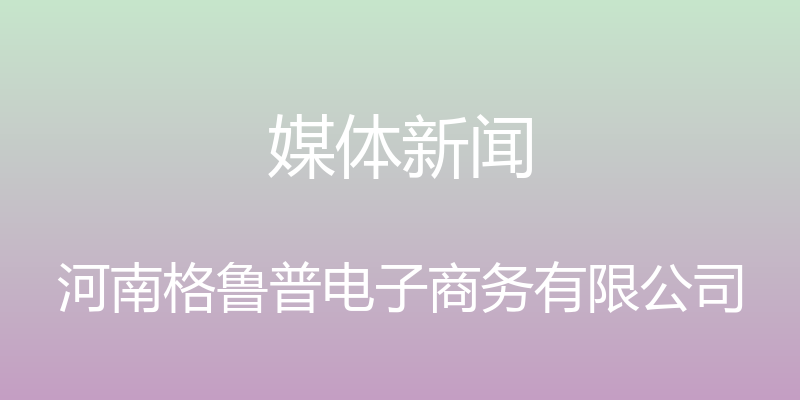 媒体新闻 - 河南格鲁普电子商务有限公司