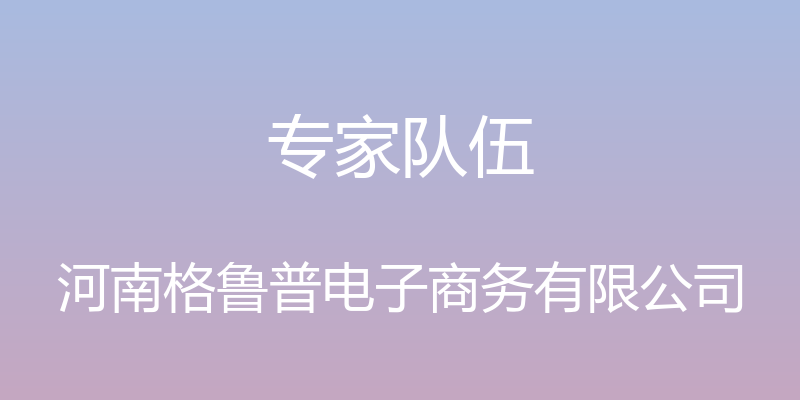 专家队伍 - 河南格鲁普电子商务有限公司